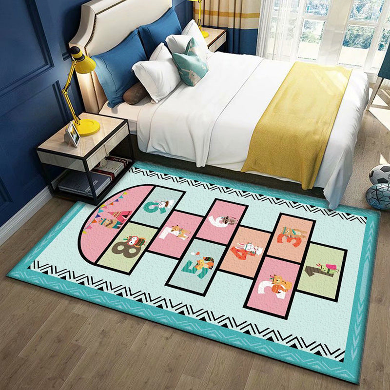 Children's Hopscotch Mat Early Childhood Education Jumping Grid Game Flying Chess Cartoon Carpet