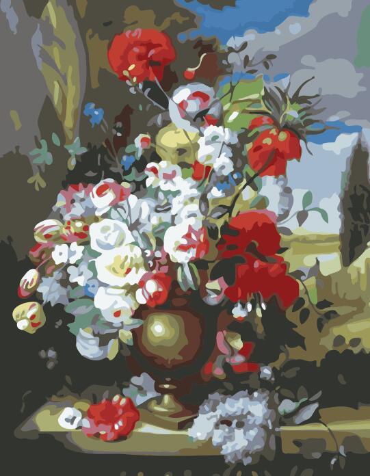 Digital Oil Painting Frameless Flowers