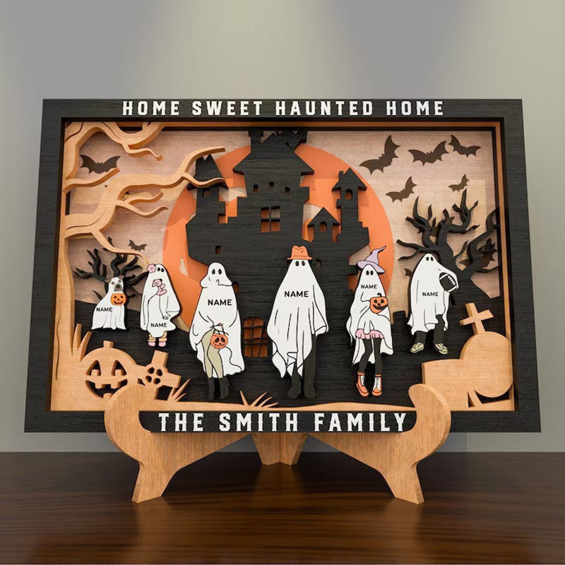 Wooden Ghost Castle Photo Frame Decoration Home