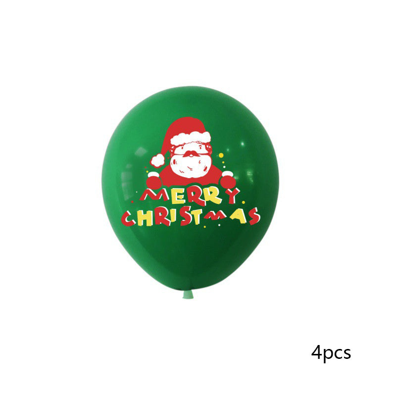 New Christmas Theme 12-inch Latex Printed Balloon Elk Santa Claus Home Store Christmas Decoration