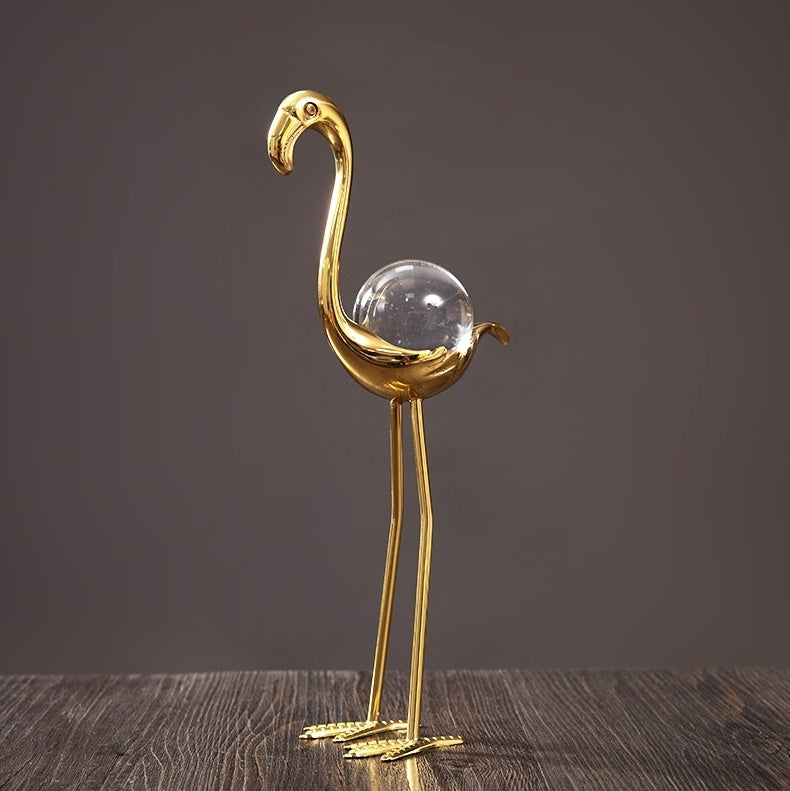 Flamingo Crystal Ball Light Luxury Home Decoration