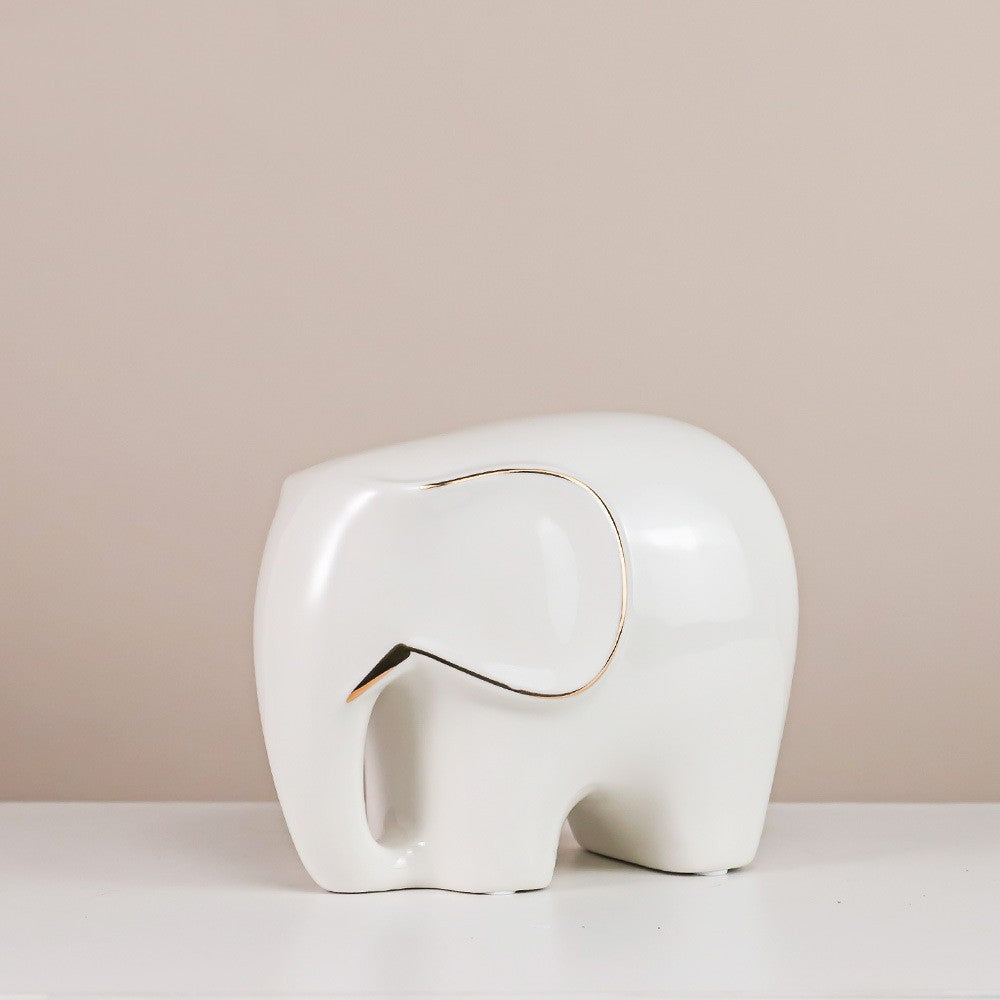 Simple Elephant Ceramic Decoration Office Desktop Home