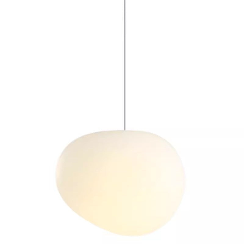 Simple Milky White Pebble Chandelier Restaurant Window Shop Light