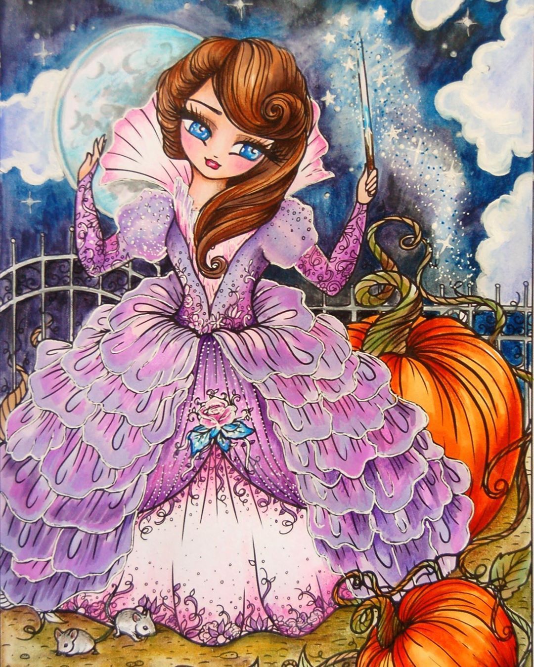 Full Circle Diamond Painting Kit With AB Diamond Cartoon Fairy Girl Flower Embroidery Mosaic Home Decoration