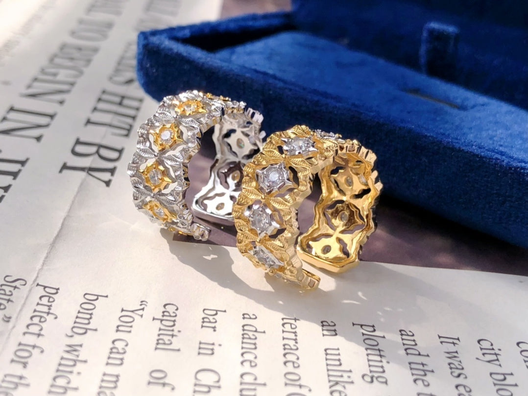 Luxury 925 Silver Plated Lace Star Ring