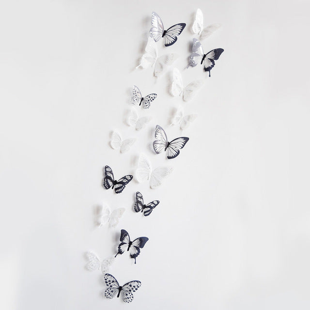 18PCs 3D Crystal Butterfly Wall Stickers OPP Bags Children Living Room Beautiful Butterfly Room Wall Stickers Home Decoration