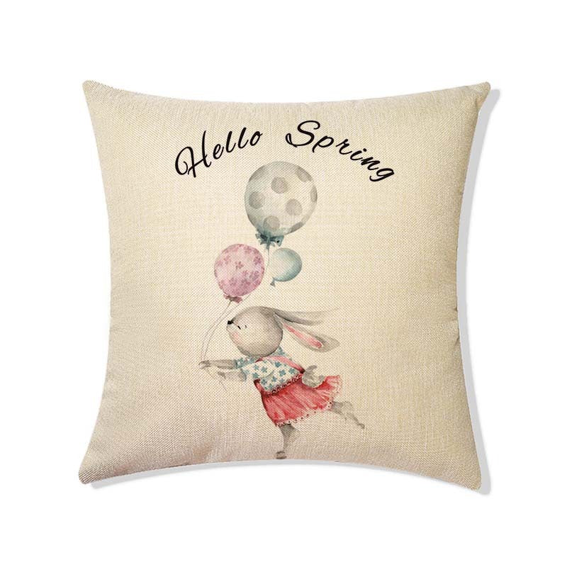 Rabbit Easter Eggs Truck Flower Basket Cushion Cover Throw Pillow Cover Nordic Room Decoration For Home Car Sofa Couch