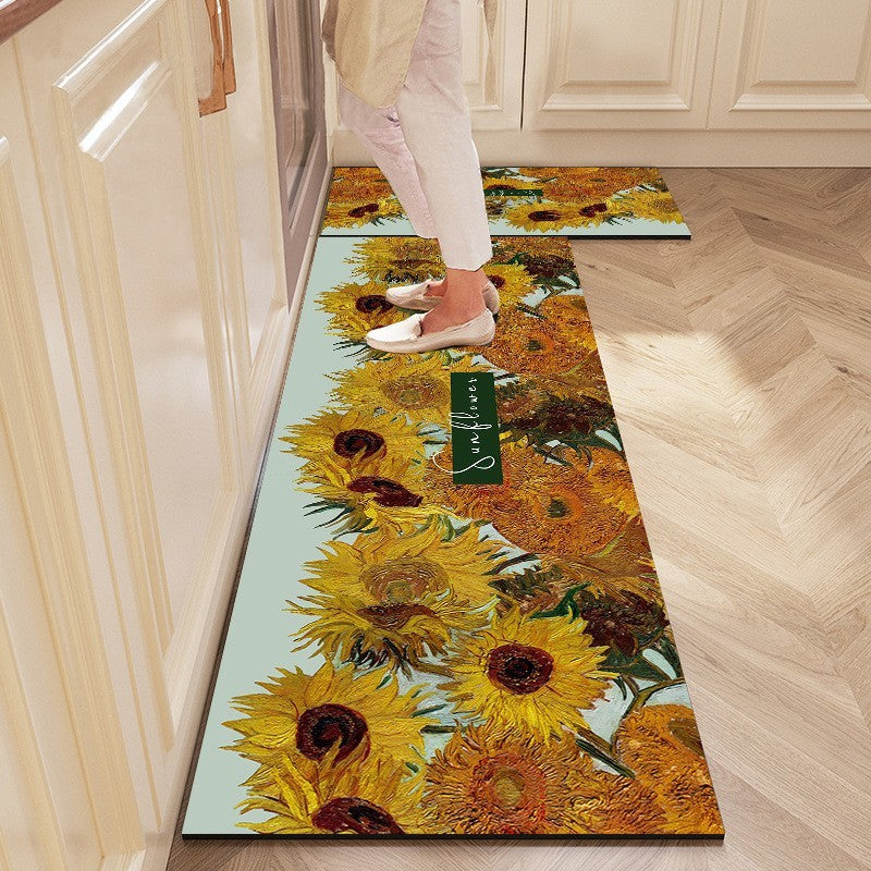 Kitchen New Diatom Mud Absorbent Oil-absorbing Foot Mats Non-slip Dirt-resistant Carpet