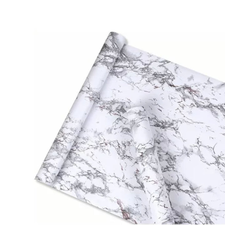 Self Adhesive Marble Wallpaper Peel and Stick White Marble Contact Wall Paper for Home Living Room Kitchen Decoration