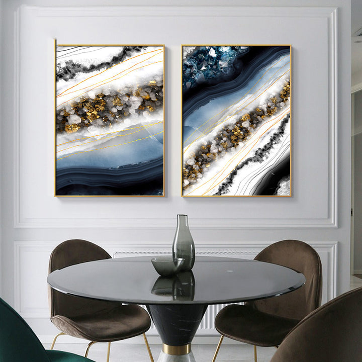 Modern Wall Art Canvas Painting Abstract Marble Crystal Lines Living Room Decor