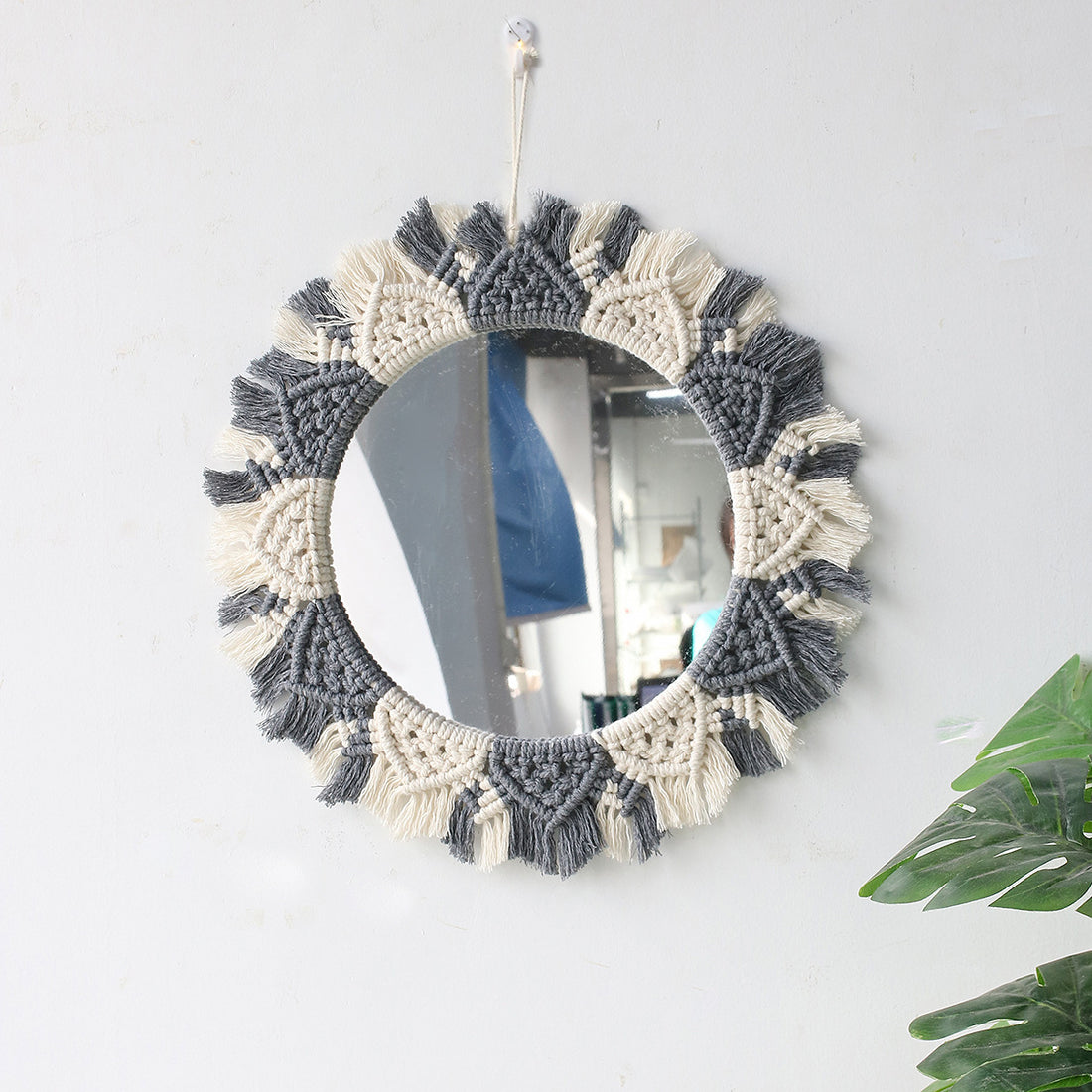 Woven Tapestry Mirror Home Accessories Handmade Decoration