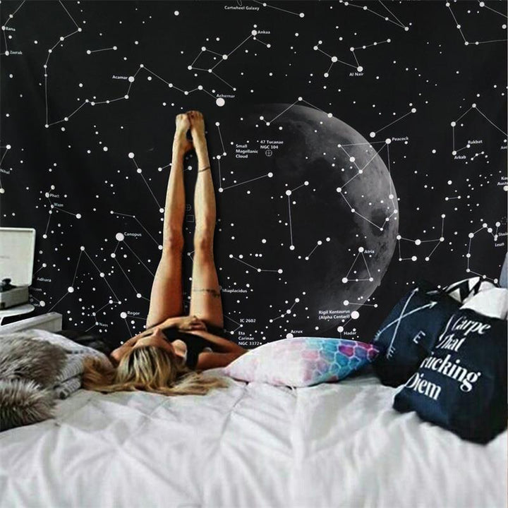 Home Decoration Universe Moon Print Hanging Cloth