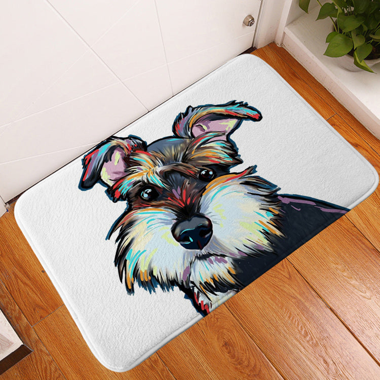 Pet dog flannel floor mat door mat printing foot mat anti-slip mat carpet