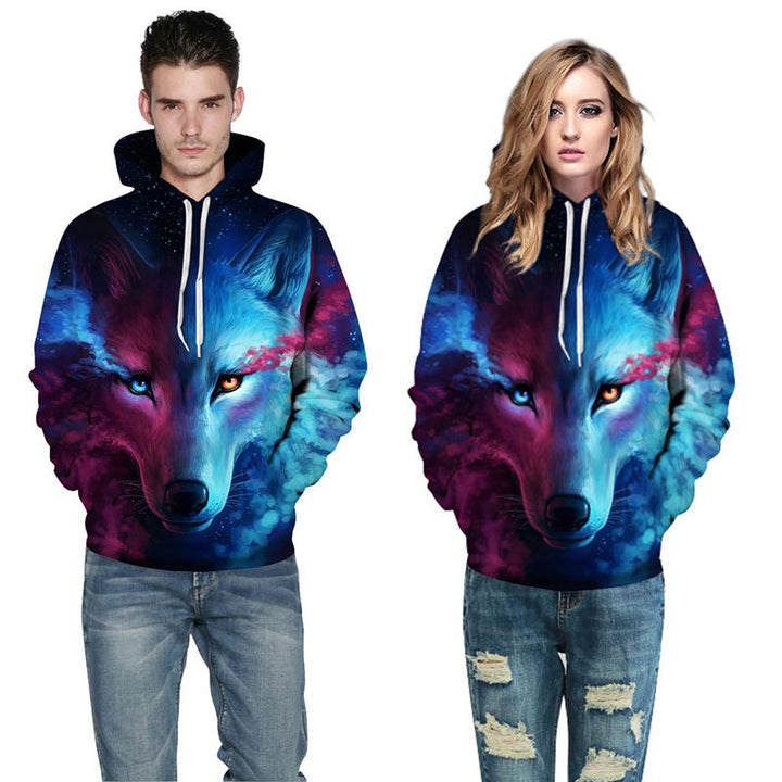 Mr 1991INC Space Galaxy Sweatshirts Men women Tracksuits Tops Print Galaxy Wolf