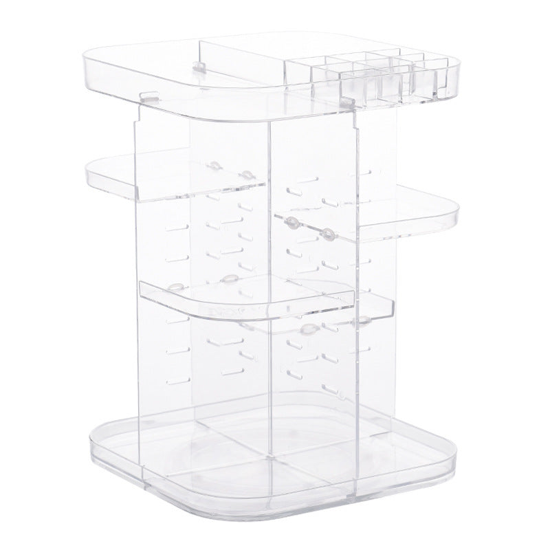 Rotating Acrylic Cosmetic Storage Box Transparent