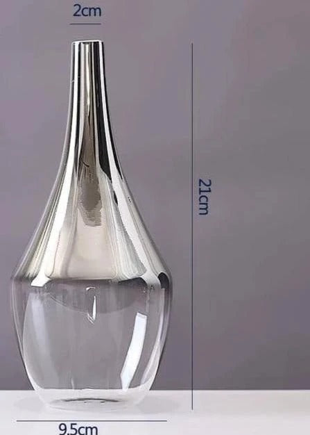 Silver Gradient Style Home Decoration Glass Vase