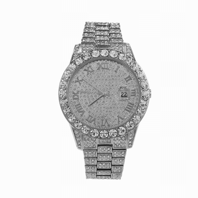 Full diamond waterproof quartz watch