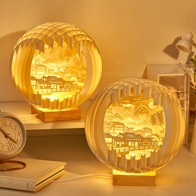 Paper Carving Creative Three-dimensional Small Night Lamp Creative Home Decor