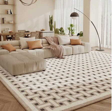 Living Room Carpet Checkerboard Bedroom Floor Cushion Sofa Coffee Table Blanket Dirt Resistant