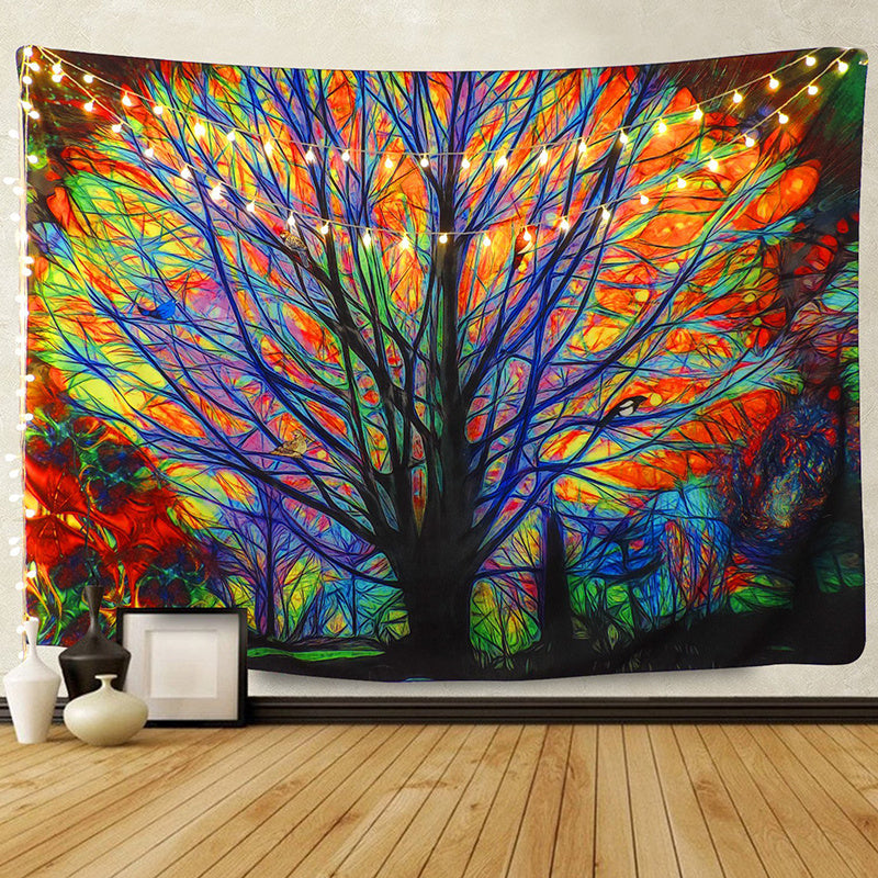 Colorful tree forest tapestry