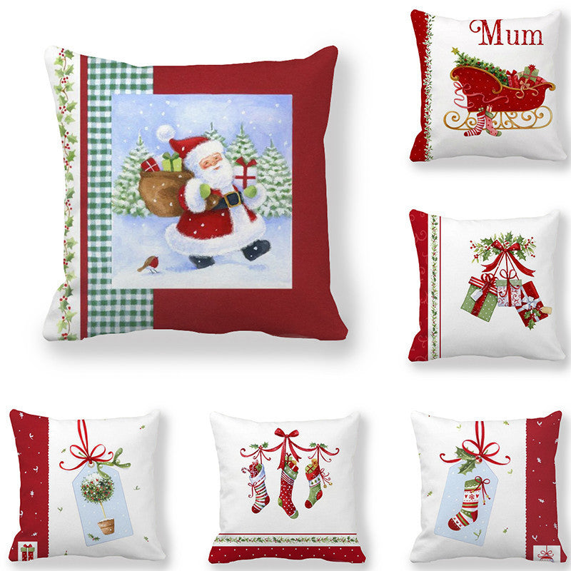 Christmas Gift Garland Peach Skin Pillowcase