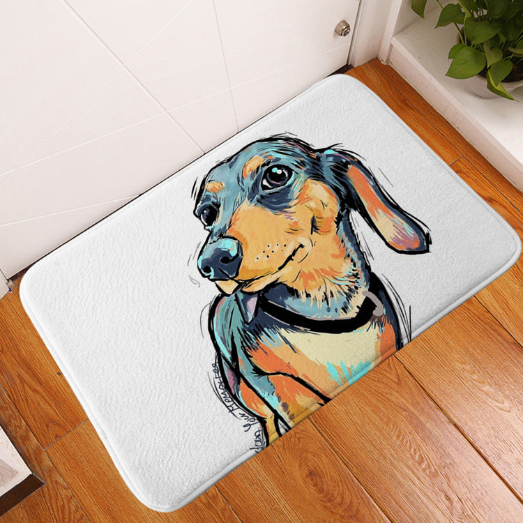 Pet dog flannel floor mat door mat printing foot mat anti-slip mat carpet