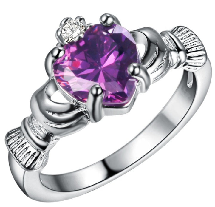 Platinum 925 Sterling Silver Jewelry New Jewelry Ring Wish Best Buy Europe and America Heart Shape Jewelry