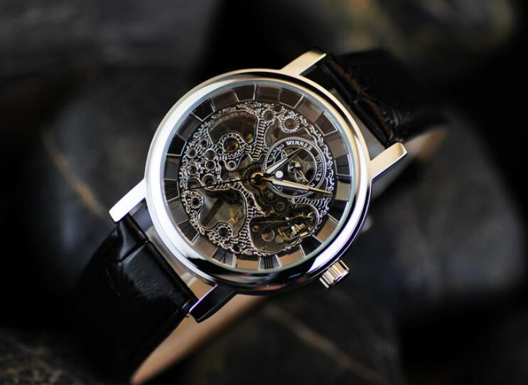 Hot Selling Men Mechanical Watch PU Belt