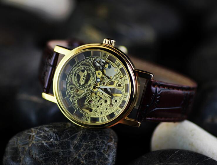 Hot Selling Men Mechanical Watch PU Belt