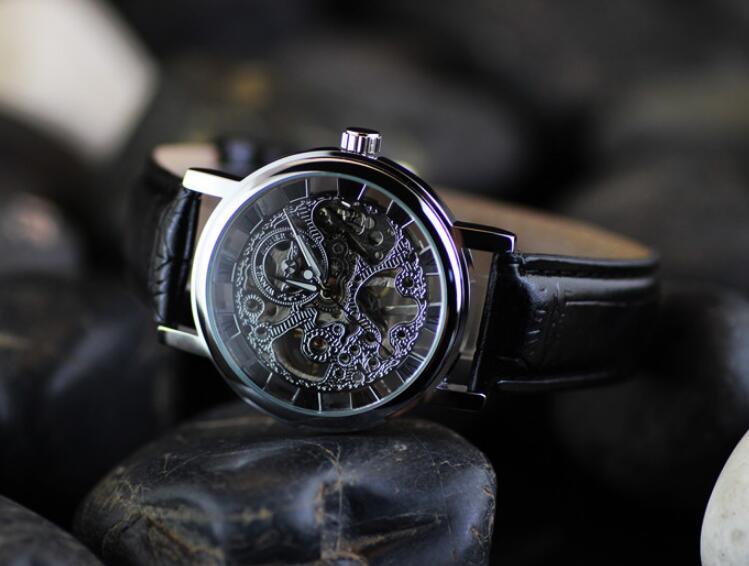 Hot Selling Men Mechanical Watch PU Belt