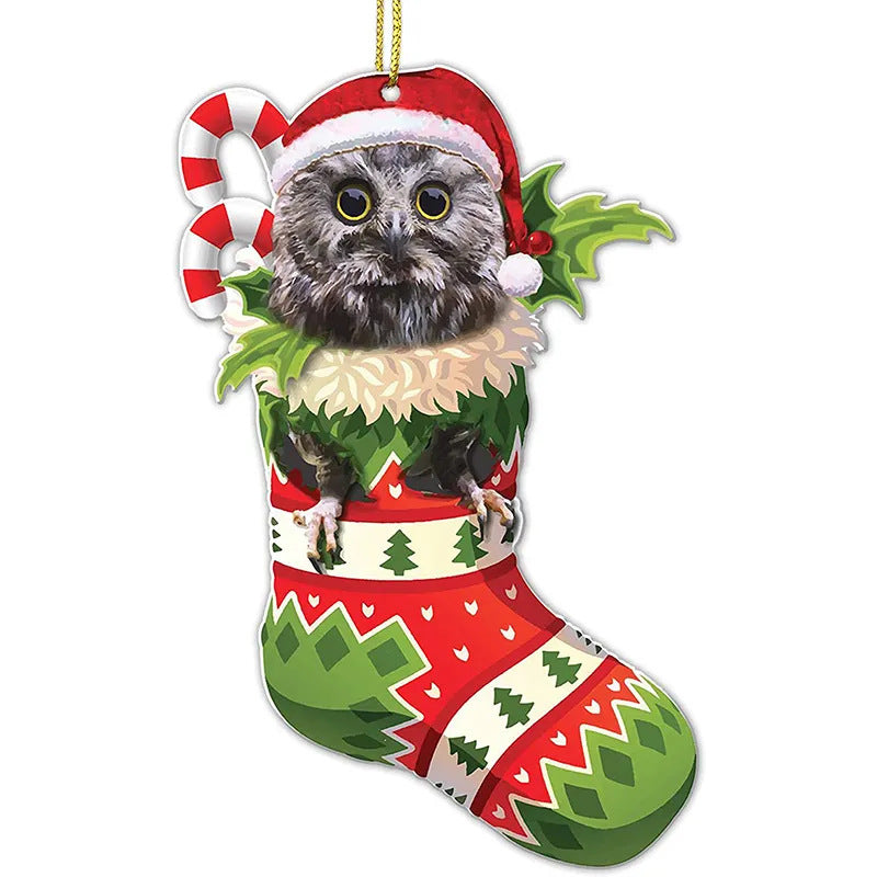 Christmas Stockings Christmas Tree Decorative Socks Dog Pendant Creative Cute