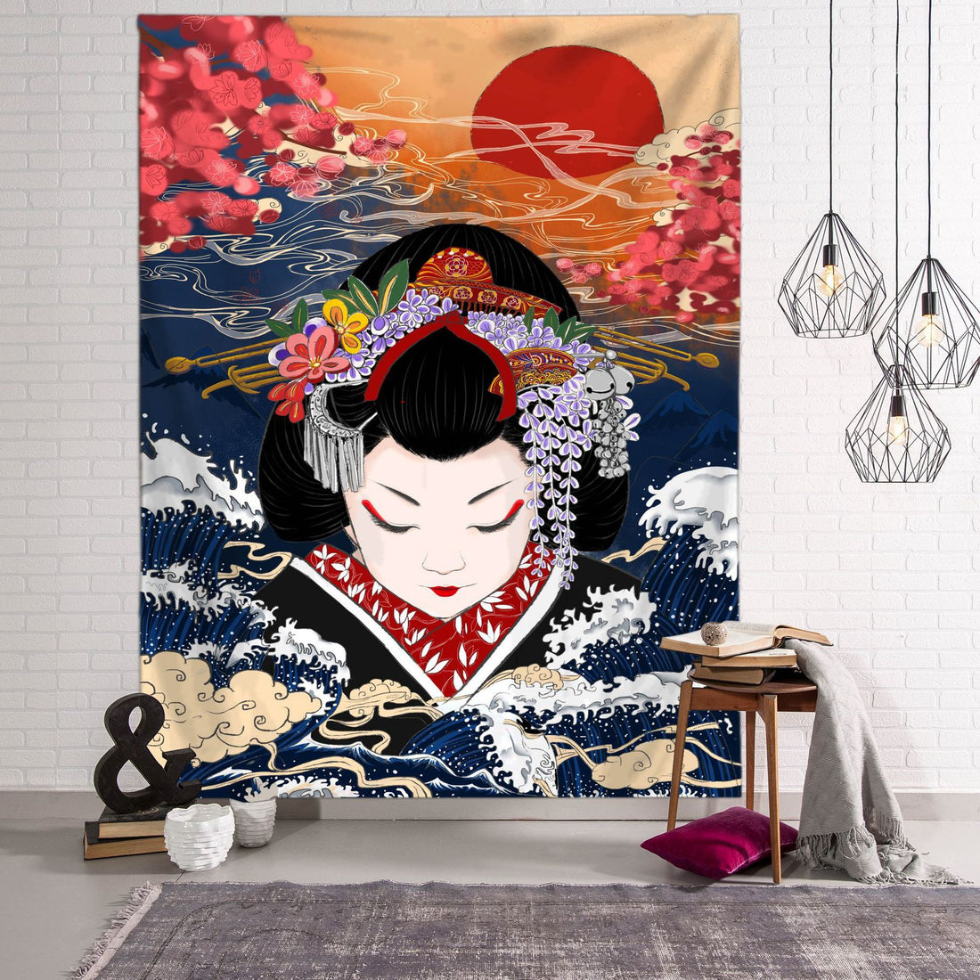 Japanese Background Cloth Home Decoration Printing Tapestry