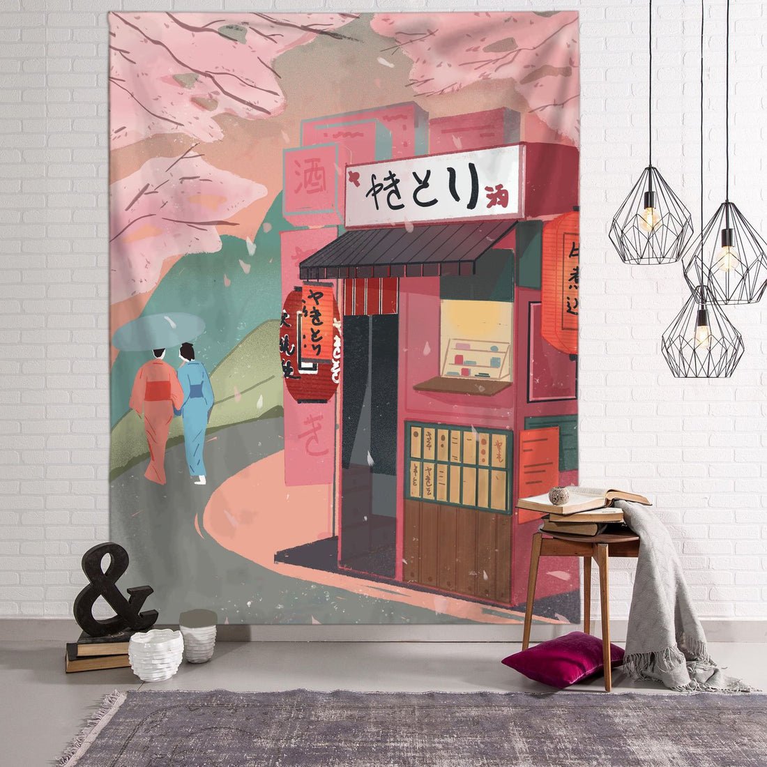 Japanese Background Cloth Home Decoration Printing Tapestry