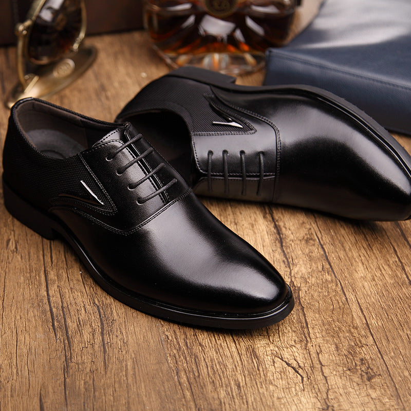 Pointed Toe Men's Shoes Business Formal Breathable Leather Shoes