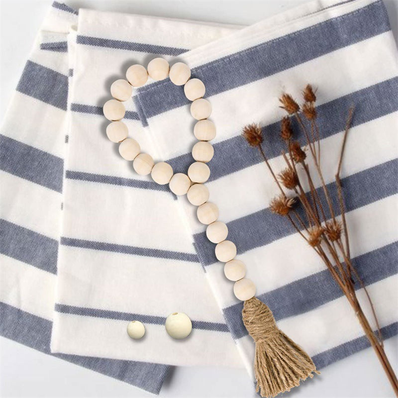 Wooden Bead Tassel String Twine Home Decoration