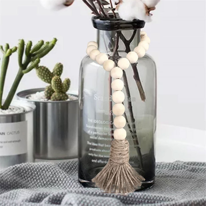 Wooden Bead Tassel String Twine Home Decoration