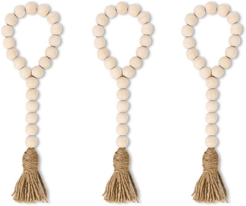 Wooden Bead Tassel String Twine Home Decoration