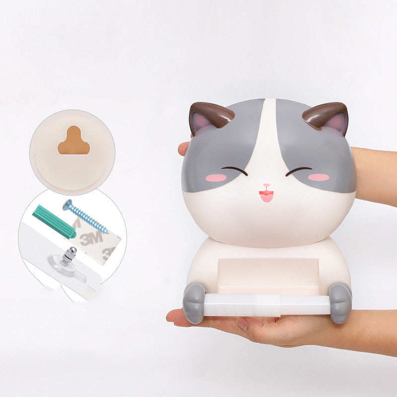 Creative Toilet Tissue Box Cartoon Animal Cute Cat Home Wall Decoration Toilet Roll Holder Wall Hanging