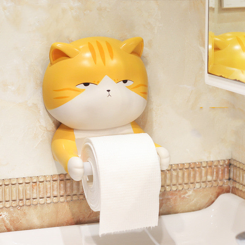 Creative Toilet Tissue Box Cartoon Animal Cute Cat Home Wall Decoration Toilet Roll Holder Wall Hanging