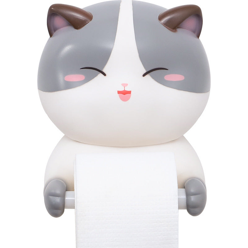 Creative Toilet Tissue Box Cartoon Animal Cute Cat Home Wall Decoration Toilet Roll Holder Wall Hanging