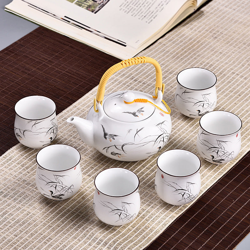 Japanese style Kung Fu tea set teapot ceramic cover bowl cup porcelain home decoration ceremony gaiwan kettle teacup teaware