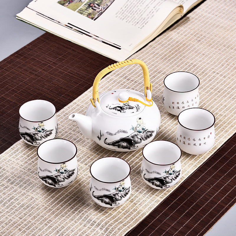 Japanese style Kung Fu tea set teapot ceramic cover bowl cup porcelain home decoration ceremony gaiwan kettle teacup teaware