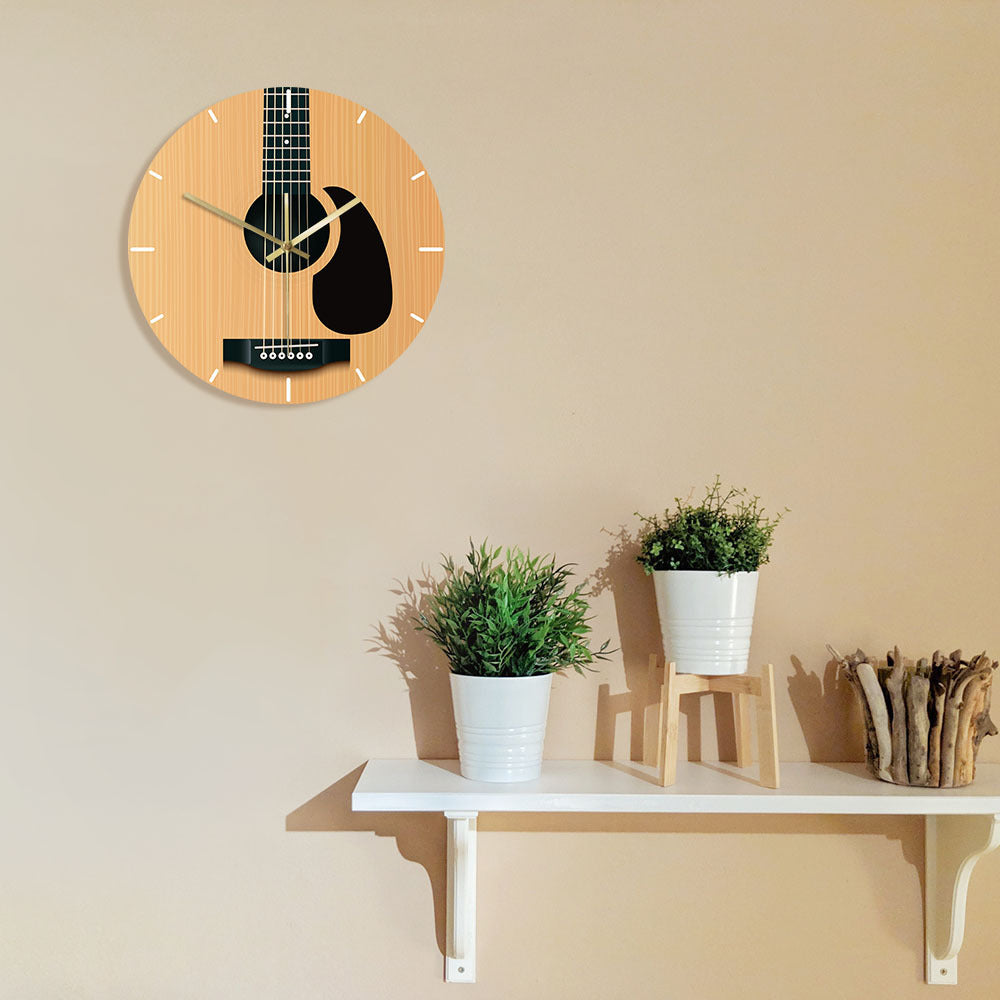 Home Creative Acoustic Guitar Decoration Wall Clock