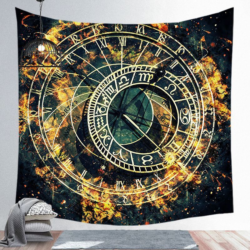 Universe Starry Sky Astrology Astrolabe Tapestry European Simple Style Home Decoration Background Wall Hanging Cloth Custom Square Tapestry