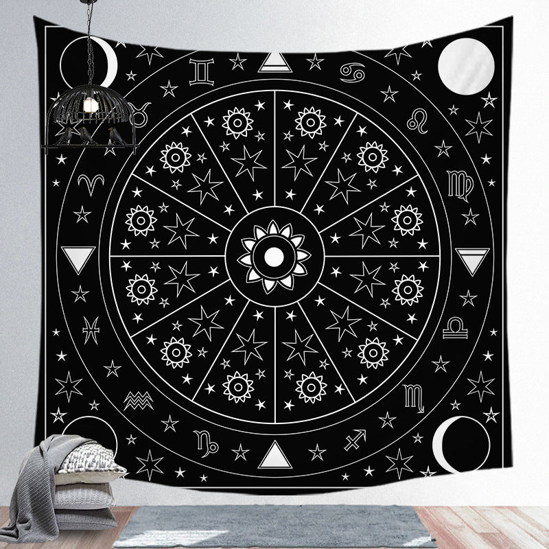 Universe Starry Sky Astrology Astrolabe Tapestry European Simple Style Home Decoration Background Wall Hanging Cloth Custom Square Tapestry