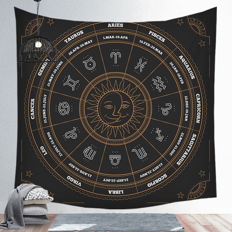 Universe Starry Sky Astrology Astrolabe Tapestry European Simple Style Home Decoration Background Wall Hanging Cloth Custom Square Tapestry