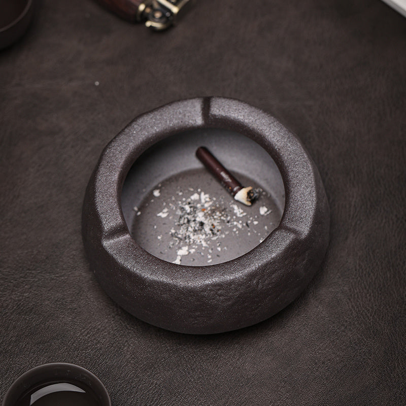 Remember The Current Japanese Retro Stoneware Ashtray Windproof Ceramics Tea Table Office Home Decoration Utensils