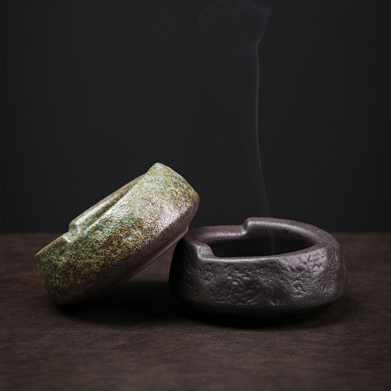 Remember The Current Japanese Retro Stoneware Ashtray Windproof Ceramics Tea Table Office Home Decoration Utensils