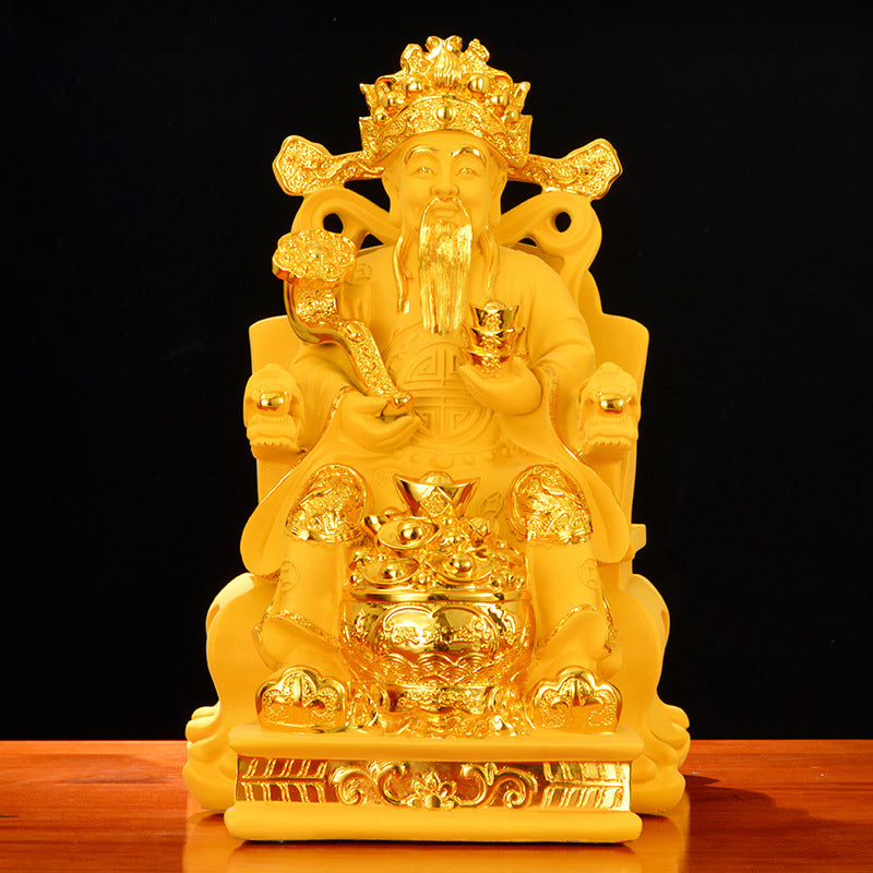 God Of Wealth Decoration Shajin Home Furnishing Living Room Wen Wealth Buddha Statue Opening Creative Gift God of Wealth