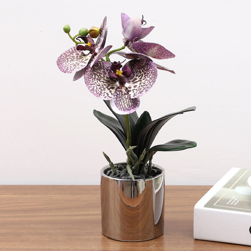 Nordic Simulation Plant Phalaenopsis Potted Home Living Room Decoration Fake Flower Flower Potted Simulation Flower Factory Wholesale